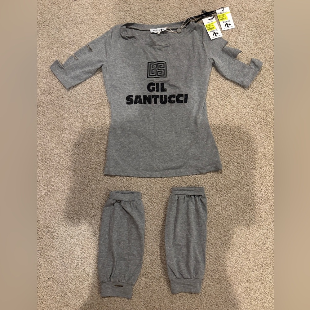 NWT Gil Santucci Gray Top and leg warmer Set